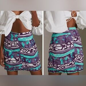 Anthropologie Porridge Elesa Ruched Mini Skirt